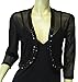 Alivila.Y Fashion Women Handsewn Beaded Sheer Mesh Shrug Bolero Jacket