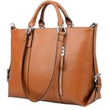 YALUXE Women's Urban Style 3-Way Leather Work Tote Shoulder Bag