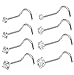 Jstyle 20G 8 Pcs Stainless Steel Nose Rings Studs Screw Piercing Body Jewelry 1.5mm 2mm 2.5mm 3mm Fang
