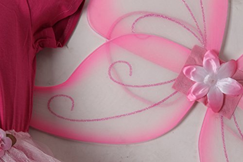 Girls Pink / Ballerina Fairy Princess Birthday Tutu Gift Set: Leotard, Tutu & Wings Size 3-5 Years