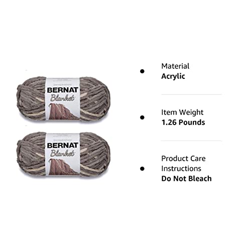 Silver Steel Bernat Yarn Bernat Blanket Big Ball Yarn (2-Pack) Silver