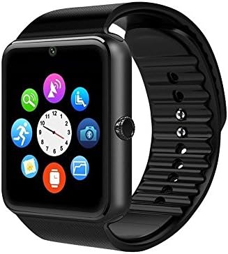 ZAOYI GT08 Bluetooth Smartwatch Wearable Devices Smart Watch Life Waterproof with Camera SIM Card TF/SD Card Slot Call Messages Reminder for Android Smartphones, Adult Gift for Men and Women(Black)