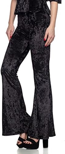 blue velvet flare pants