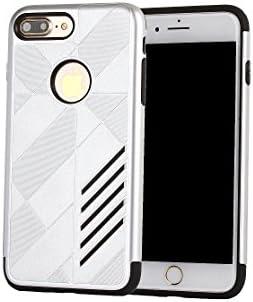 iPhone7 Plus Armor Case, Yishun Fashion Cool Hybrid Dual Layer Silicone Plastic Protective Shell Slim Armour Protection Cover Skin Case for Apple iPhone 7 Plus 5.5'' (Silver)
