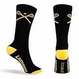 Lacrosse Athletic Half Cushioned Crew Socks | Crossed Lax Sticks in Various Colors