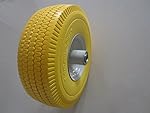 Kunhua 11-PU-Y-SQ-16 4.10/3.50-4" Flat Free Hand Truck/utility Tire,4.5" Centered Symmetrical Hub, 5/8" Ball Bearings, 10" Tire Diameter