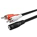 C&E 6 Inch 3.5mm Female to 2 RCA Male Stereo Audio Y Cable, Nickel Plated Adapter Compatible for TV,Smartphones, MP3, Tablets, Speakers,Home Theater