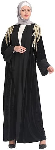 BINIAT Women Maxi Dress Plain Abaya Islamic Burkha Kaftan Farasha - Main Image