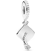 HuooNew 925 Sterling Silver, Graduation Series Mortarboard Charm Fit European Bracelet Make Fashion Jewelry Gift for Women