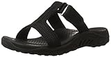Skechers Women's Reggae Rockfest T Strap Sandal,Black,8 M US
