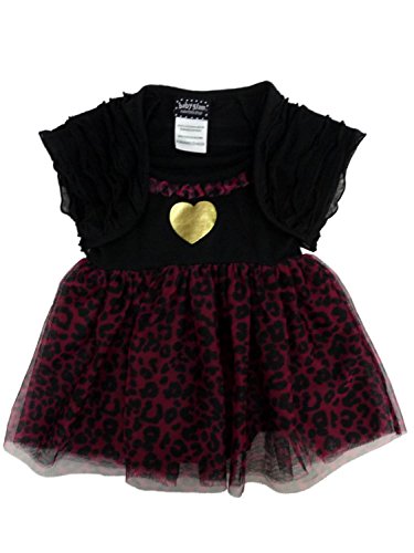 Baby Glam Infant Girl Creeper Leopard Print Tulle Skirt Dress Caplet 2 PC Set NB