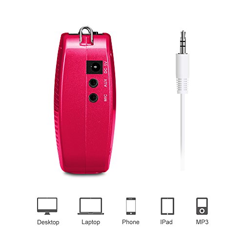 SHIDU Portable LoudSpeaker with Microphone, Classroom PA System or Voice Amplifier with Natural Sound, Works as Speaker with Aux Cable, In built TF Card Reader and USB Flash Drive, Ideal for Teachers - Thumbnail 2