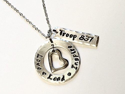 Stamped Scouts Jewelry "Love Lead Inspire" Girl Scout Gift - Troop Leader - Gifts for Her - Best Friends - Mother Daughter