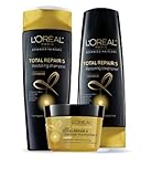 L'Oreal Total Repair 5 Restoring Shampoo 12.6 fl oz, Restoring Conditioner 12.6 fl oz and Damage-Erasing Balm 8.5 fl oz (Set of 3)