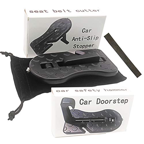 Vehicle Doorstep Hooked On The U Shaped Of Latch With Foldable And Safety Hammer