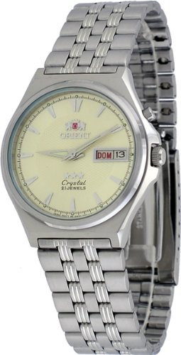 Orient #FEM5M010C Men's Tri Star Stainless Steel Champagne Dial Automatic Watch