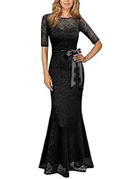 Rephyllis maxi vestido largo retro de fiesta o para dama de honor con encaje floral de dama
