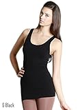Nikibiki Women's Seamless Spandex Regular Wide Strap Tank-Black(#6)