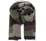 YUNEE Cashmere Winter Edge Camouflage Jacquard Cashmere Scarf Shawl Wrap (Color1)