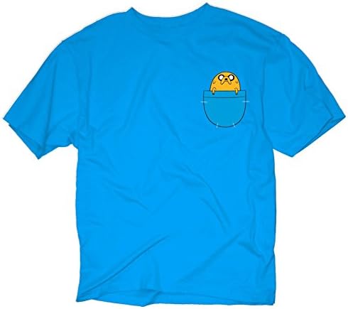 Adventure Time Jake in Pocket Men's T-Shirt, Blue, Medium