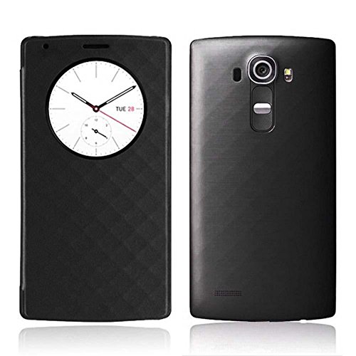 Wireless Charging Back Cover Case For LG G4 - Wakeup Sleep Funcion Enabled - Unltra Slim Flip Case Cover For Wireless Charging LG G4 Smartphone (Black)