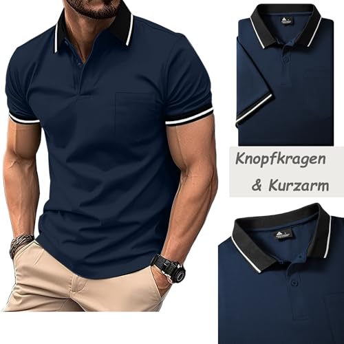 SwissWell 5 Pack Men's Golf Polo Shirt Short Sleeve Lightweight Summer T Shirt Tennis Breathable