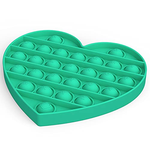 AmericFengBao Pop Fidget Sensory Toys, Pop Bubble Fidget Sensory Toy with Popping Sounds, Push Fidget Toy Reliever Office School Game Crafts for Kids Adults, Silicone Stress Toys (Heart Shape)