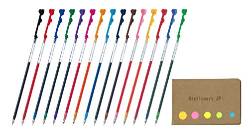 Pilot Hi-tec-c Coleto Gel Ink Pen Refill, 0.4mm 15 Color Refills, Sticky Notes Value Set