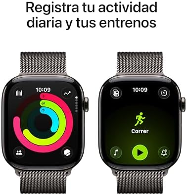 Watch Series 11 GPS+Cellular con Caja de Titanio en Color Pizarra de 46 mm y Pulsera Milanese Loop Color Pizarra-Talla M/L.Calidad del Sueño,monitores de entreno y Salud,Pantalla Siempre Activa