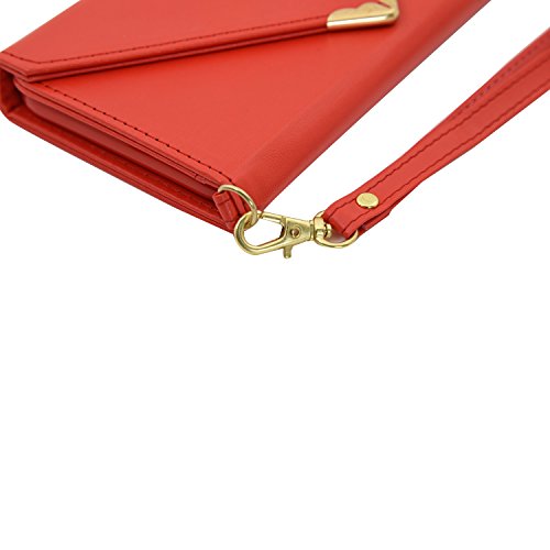 IPhone 6S Plus Wallet Case,Rejazz [Red] Envelope Flip Handbag Shell Women Wallet PU Leather Magnetic Folio Cover Cases with Credit Card ID Holders Wrist Strap for Apple Iphone 6/6s Plus 5.5" - Thumbnail 5