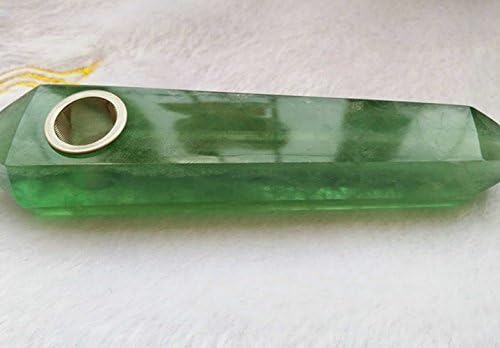 Green and Clear Natural Crystal Quartz Point Wand Gemstone Healing 3PCS Metal Filters about 3.8-4.3 inches