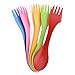 Hovome, Multi-functional Flatware Set 3 in 1 Knife Fork Spoon Spork Flatware Sets Random Color Set of 6