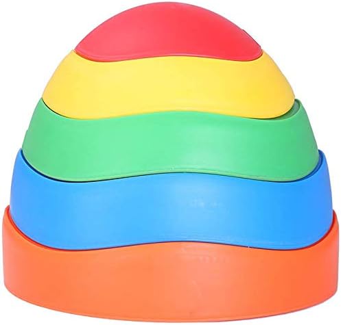 Domilay Kindergarten Children's Balance Stepping Stones, A Set of 5 Indoor and Outdoor Balance Blocks, Sensory Training Equipment to Promote Coordination and Balance, Can Be Stacked