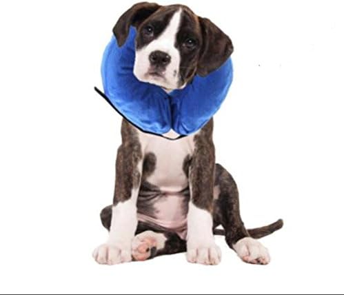Recovery Protective E-Collar Inflatable Cone for Dogs and Cats Injuries Rashes Surgery ((Medium,NECK CIR 10-15))