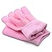 Makhry Gel Moisturizing Spa Gloves Fingerless Moisturizing Gloves Pink Touch Screen Hand Gloves for Dry Rough Cracked Hands Treatment Day Night Relief Gel Line