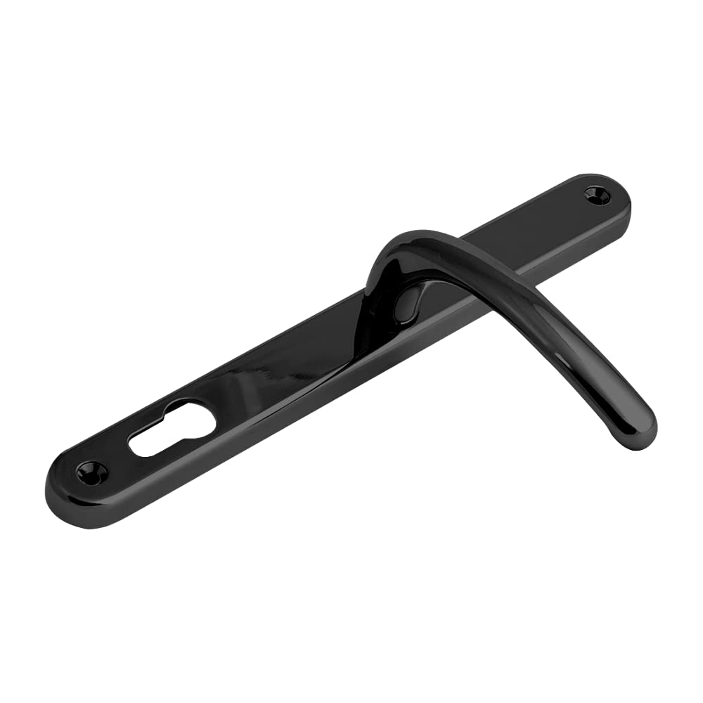 Fab & Fix - UPVC Black Balmoral Door Handle Set, 92mm PZ, Lever/Lever, 210mm Screw Centres for External Doors