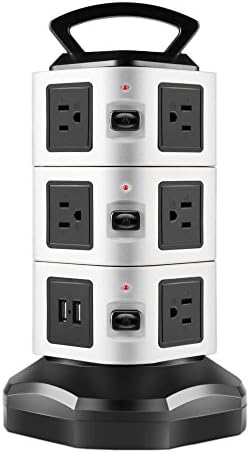 Oosta 11 way Outlet Surge protector Power Strip With 2 USB Charging Ports Power Socket Strip 6.5ft Cord