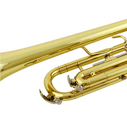 Apelila Gold Trumpet Brass Standard Bb Trumpet-Student Beginner with Hard Case,Gloves,Mouthpiece,Soft Cleaning Cloth,Strap,and Valve Oil - Thumbnail 5
