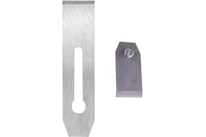 TorSor 44MM 1¾ inch 1.73'' Replacement Iron Blade for Bench Hand Plane Woodwork Planer Cutter Carpentry Edge Trimming Saw Knife Trimmer for Woodworking DIY Tool Set with Planing Cover