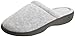 isotoner Women's Terry Secret Sole Clog Slippers, Heather Gray, Medium