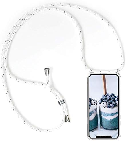 Alsoar Compatible Necklace for iPhone X Case, Transparent TPU Silicone Necklace Cover for iPhone XS with Soft Cord + Four Angle Protection