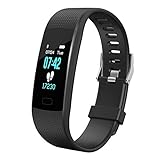 Apirka Fitness Tracker HR, Activity Tracker Watch with Heart Rate Monitor, IP67 Waterproof Pedometer. Sleep Monitor, Step Counter, Calories Counter for Women, Men, Kids (Black)