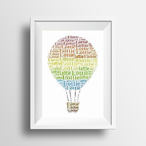 Hot Air Balloon Name Custom Print (Unframed)