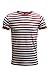 Run & Fly Mens 60's Retro Red & White Striped Short Sleeve T Shirt Small