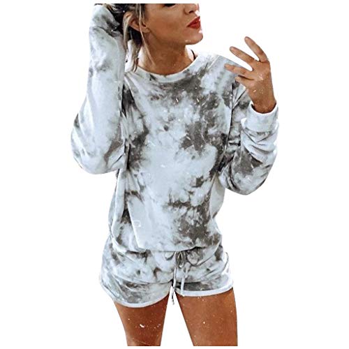 Tie Dye Pajamas for Women,Womens Tie Dye Printed Lounge Set Long