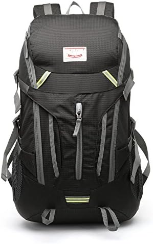 BDbag 40L durable hiking backpack lightweight packable travel daypack(black)