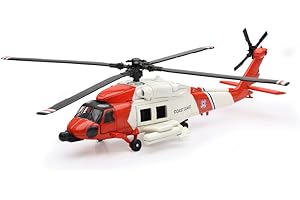 HH-60J Jayhawk Sikorsky Helicopter Toy – 1:60 Scale U.S. Coast Guard Die-Cast Model – 27.5 cm Long, Realistic Details for Pla