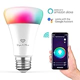 Piper and Olive Smart WiFi LED Light Bulb 60 watt equivalent - Dimmable - Color Changing - Works With Amazon Alexa and the Google Assistant - No hub required - E26, 7w - (1 pack)