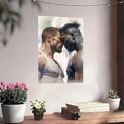 HMLZSJ Nude Muscle Male Torso Portrait Art Gay