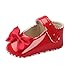 Weixinbuy Baby Girls PU Leather Princess Mary Jane Shoes Soft Sole Bowknot Shoes Red